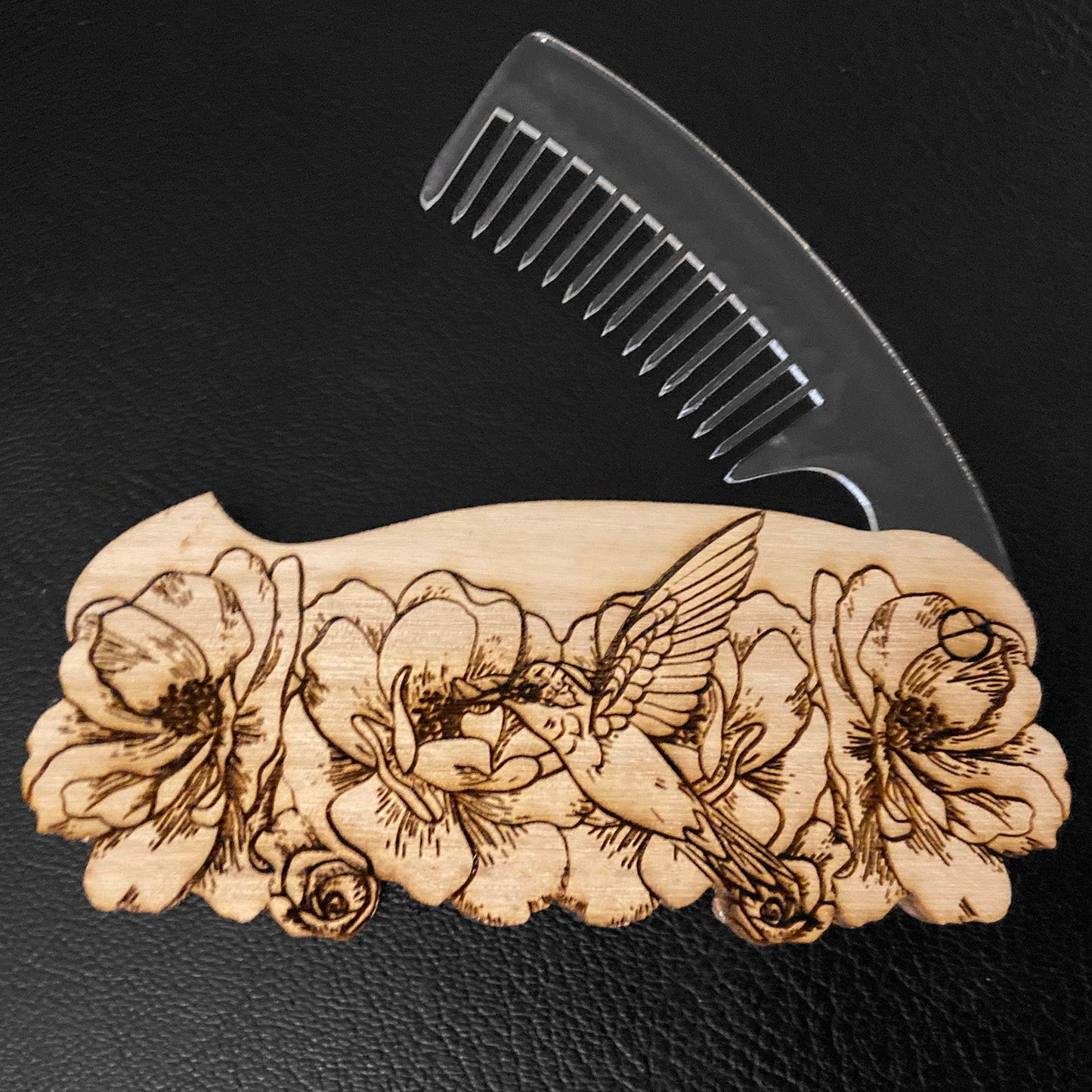 Floral Hummingbird Portable Switch Comb