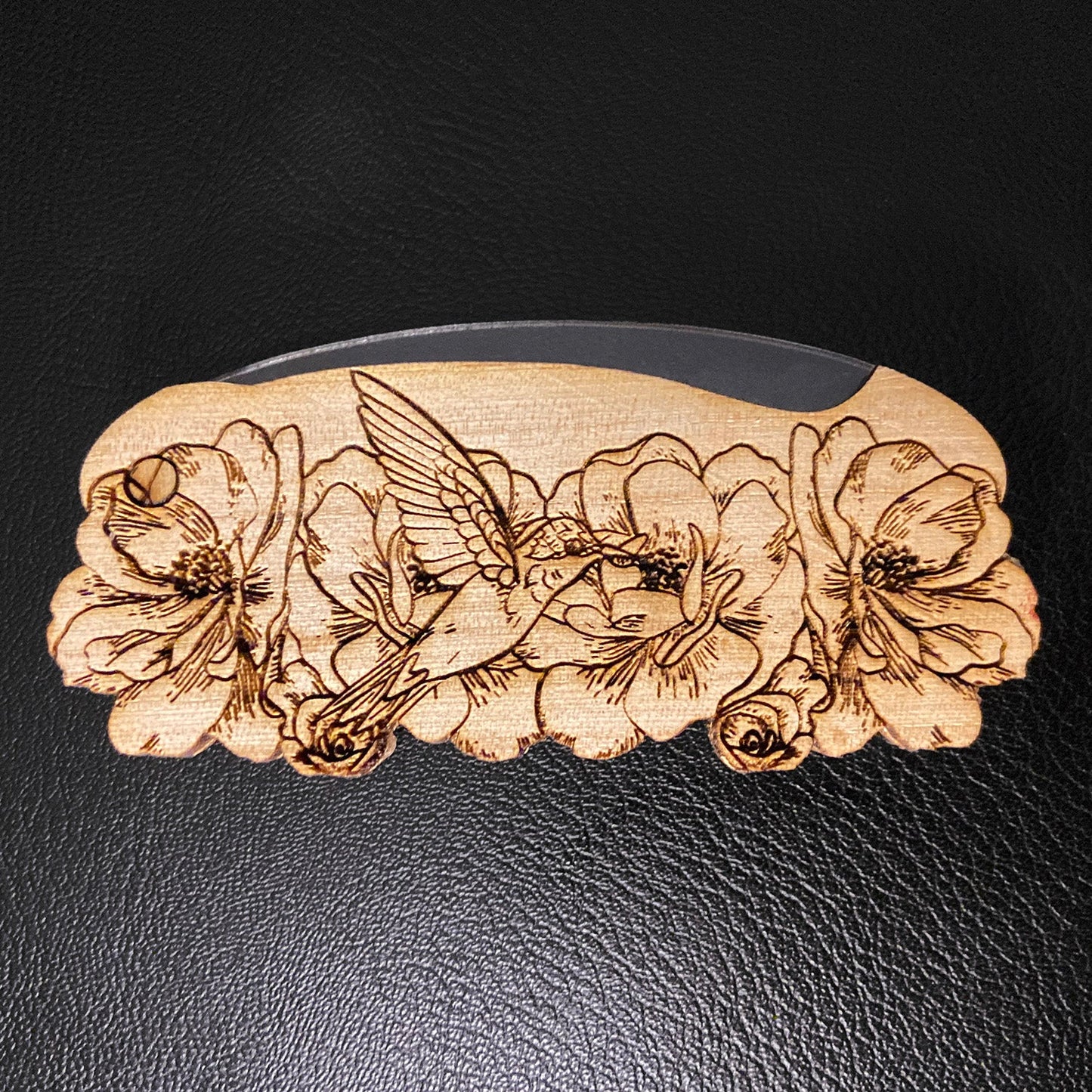 Floral Hummingbird Portable Switch Comb