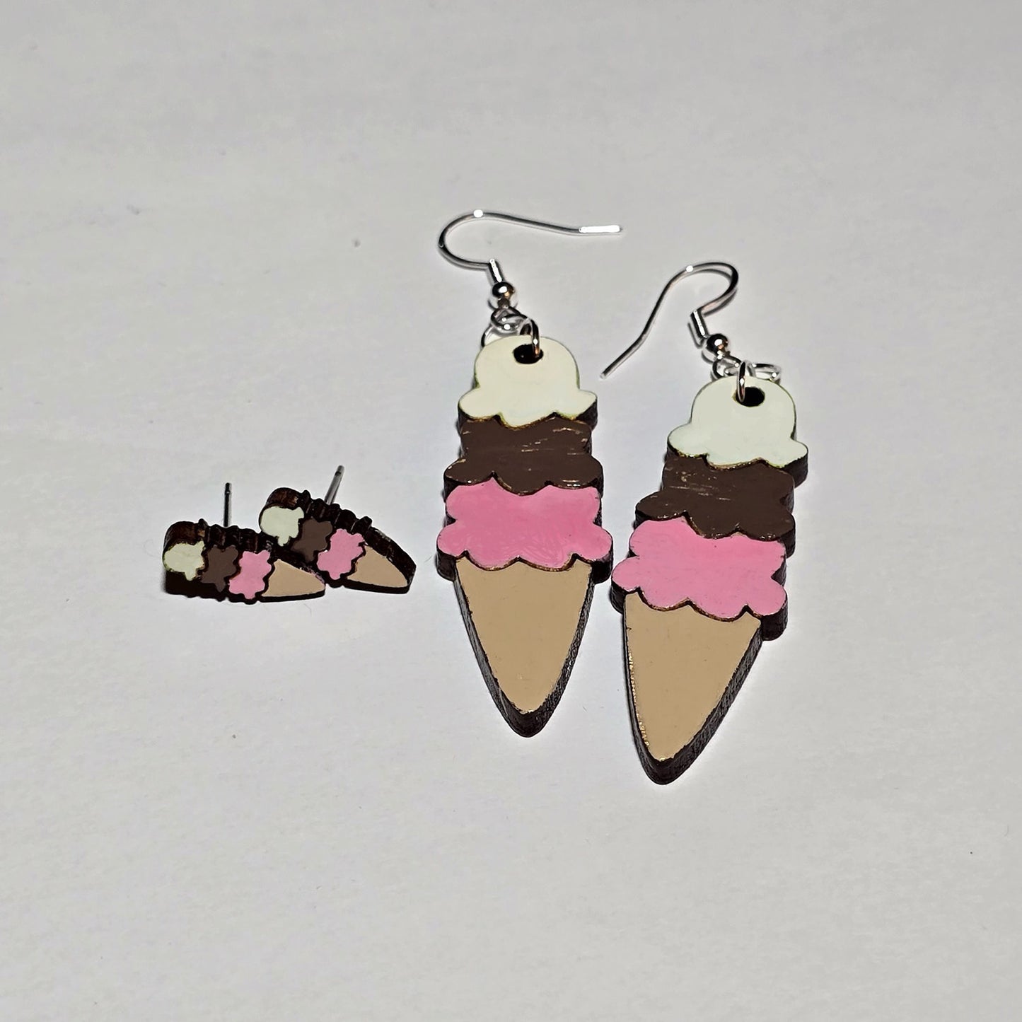 Triple Scoop Ice Cream Cone Earrings