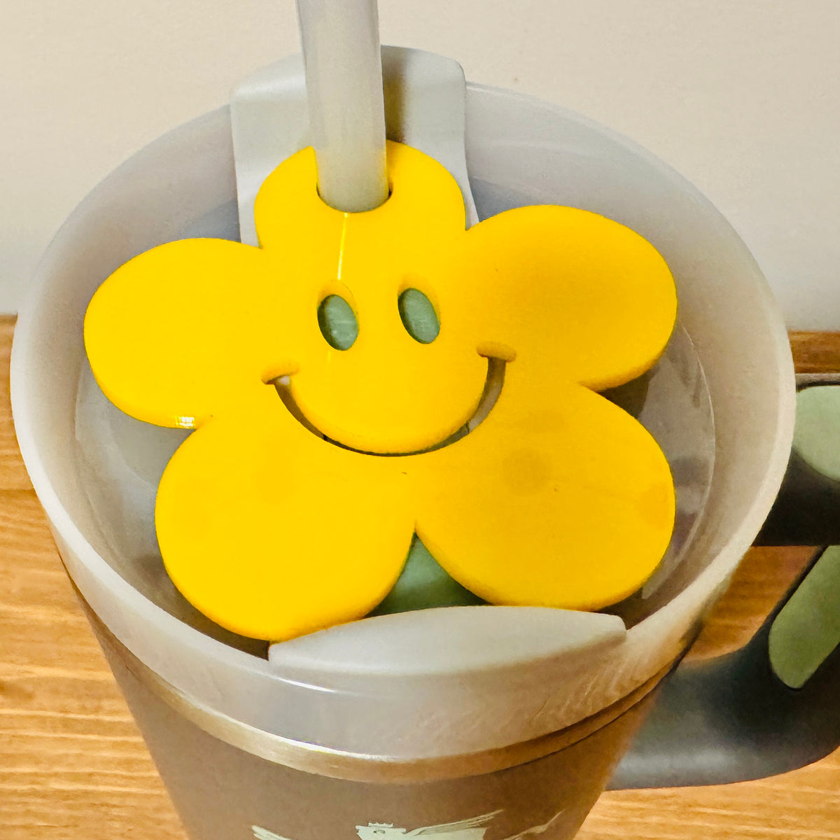 Happy Daisy Face Lid Topper compatible with 20-30oz Stanley Tumbler