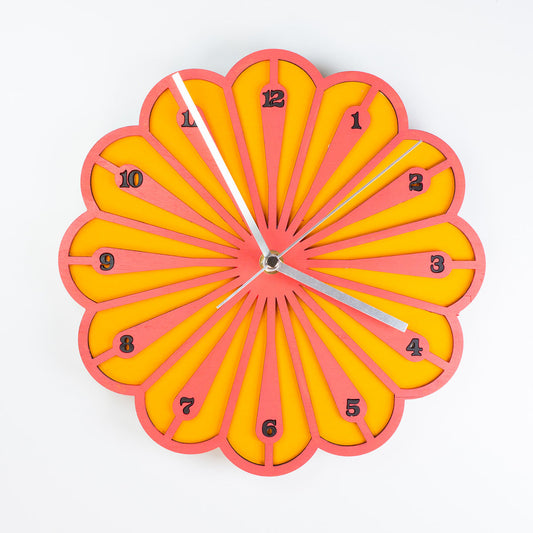 Retro Blossom 70's Inspired Wall Clock